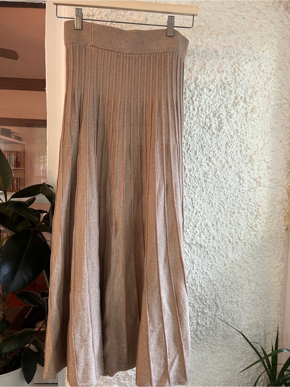 Ann Taylor Glitter Pink Knit Skirt